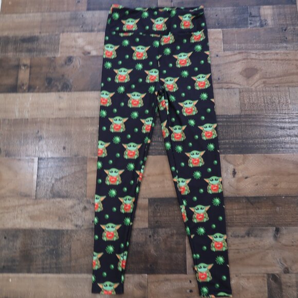 Star Wars Baby Yoda Grogu Black Womans One Size Leggings Sick Germs Mask - Picture 2 of 7